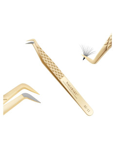Pinzas de Pestañas NAGARAKU AG-11 Oro Antiestático 11.3 cm