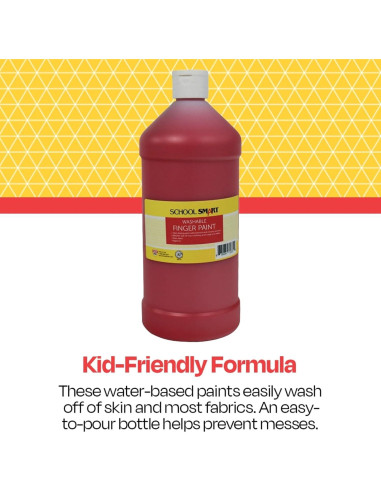 Pintura de Dedos Lavable School Smart Roja 1 Litro