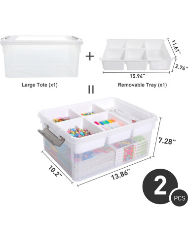 Caja de Almacenamiento Plástica ITYLIFE 17L con Bandeja Extraíble