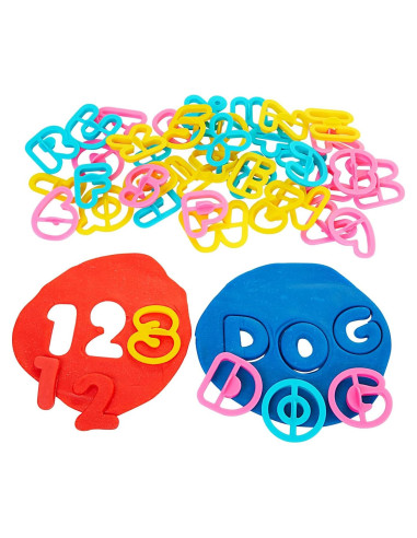 Juego de Cortadores de Masa Letras y Números 72 Piezas