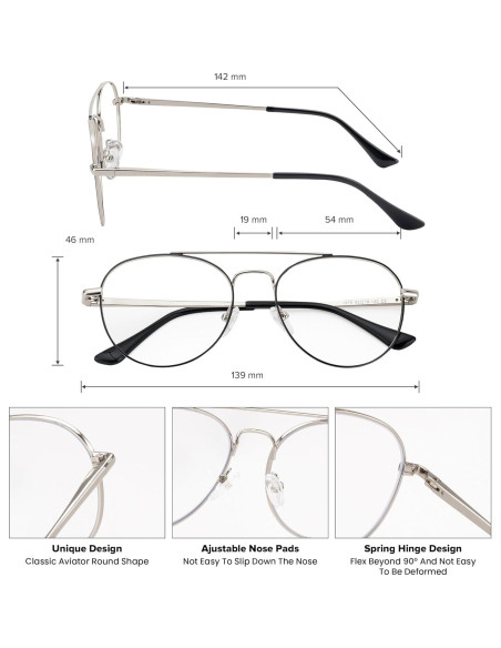 Gafas de Luz Azul GUDVUE Aviador Redondas UV400 Anti Reflejos