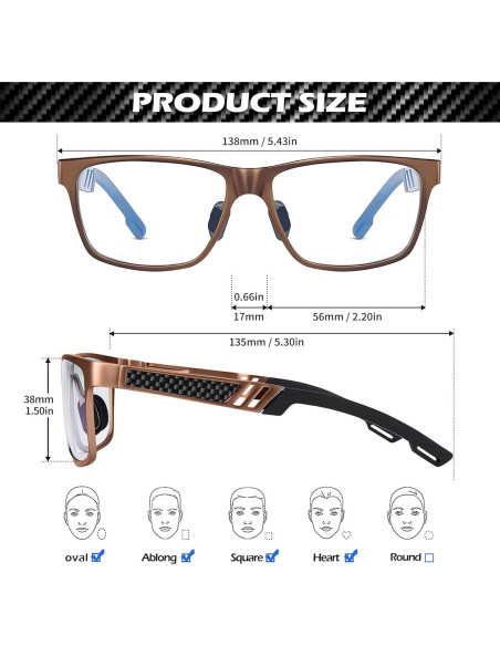 Gafas de Luz Azul ANYLUV 03-Té Marrón Protección Diaria