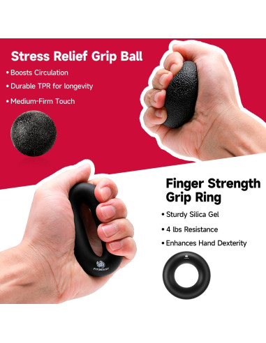 Kit de Agarre de Mano FitBeast - 5 Niveles de Resistencia Ajustable