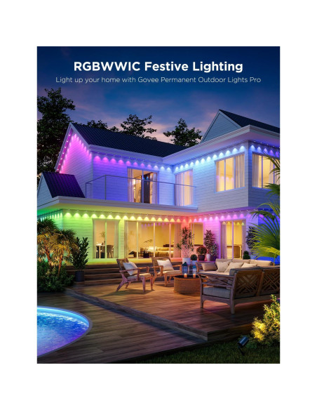 Luces LED RGBIC Govee Pro 30.48m IP67 para Exterior