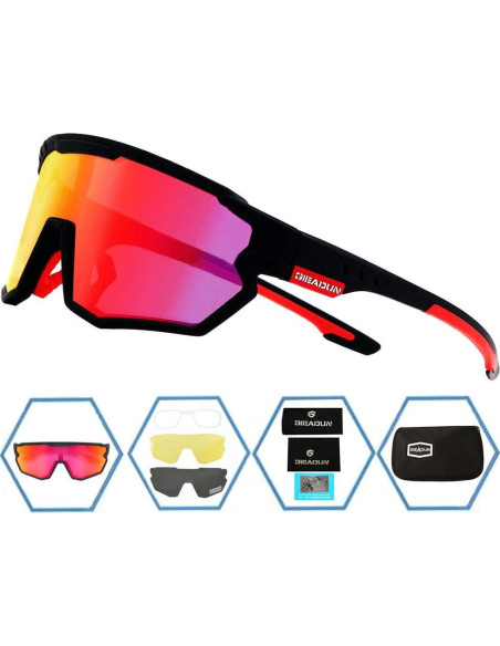 Gafas de sol deportivas GIEADUN con 3 lentes intercambiables