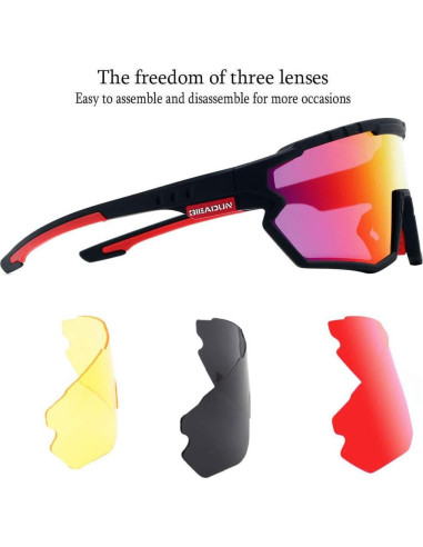 Gafas de sol deportivas GIEADUN con 3 lentes intercambiables