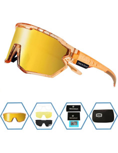 Gafas de sol deportivas GIEADUN con lentes intercambiables 2