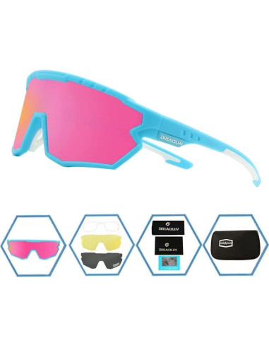 Gafas de sol deportivas GIEADUN con 3 lentes intercambiables