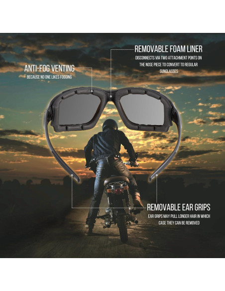 Gafas de sol envolventes WYND Blocker UV400 para moto