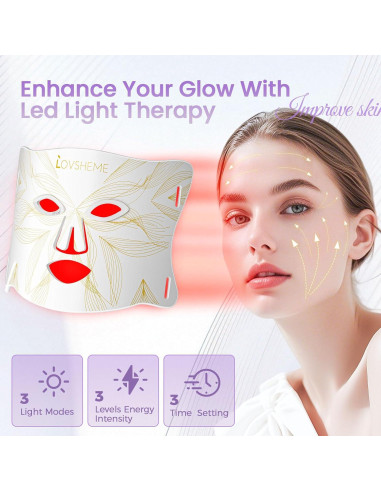 Máscara de Luz LED Lovsheme para Rejuvenecimiento Facial