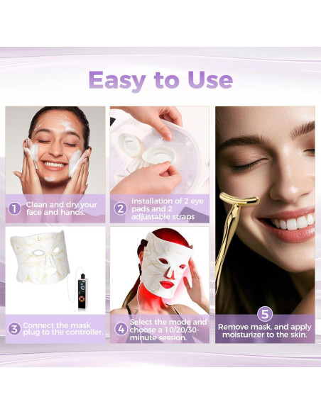 Máscara de Luz LED Lovsheme para Rejuvenecimiento Facial