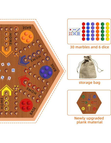 Juego de Mesa Aggravation Yuffiey Doble Lado 60 cm 24 Canicas