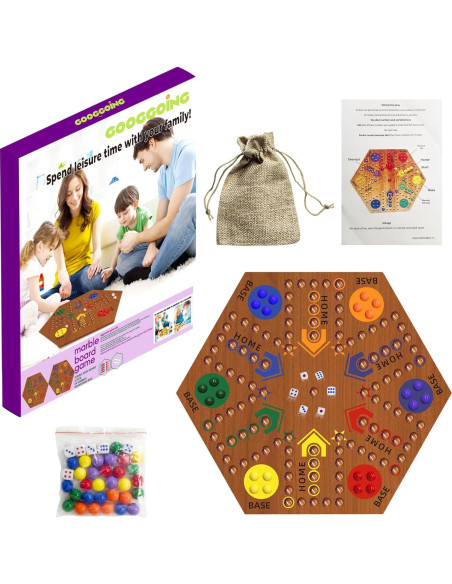 Juego de Mesa Aggravation Yuffiey Doble Lado 60 cm 24 Canicas