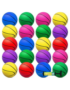 42 Mini Balones de Baloncesto PVC Oleitodh 12,7 cm Coloridos