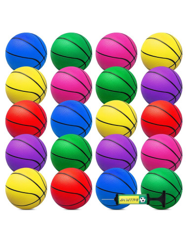 42 Mini Balones de Baloncesto PVC Oleitodh 12,7 cm Coloridos