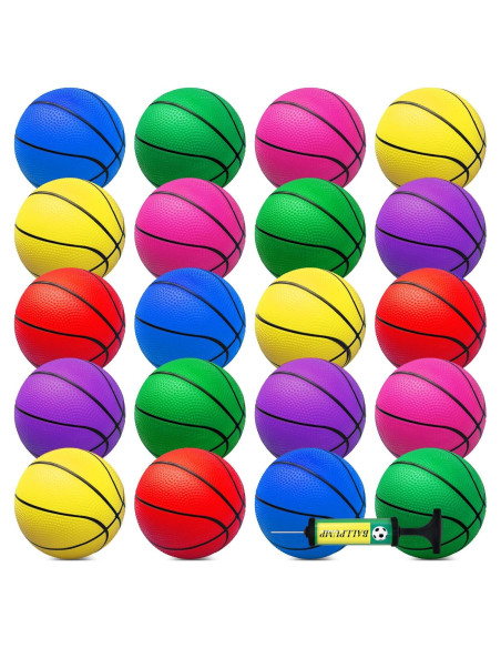 42 Mini Balones de Baloncesto PVC Oleitodh 12,7 cm Coloridos