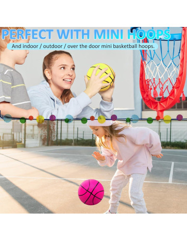 42 Mini Balones de Baloncesto PVC Oleitodh 12,7 cm Coloridos
