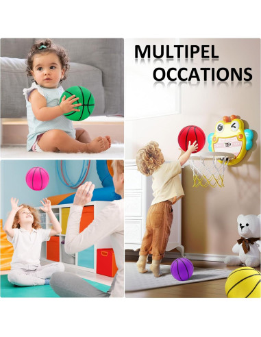 42 Mini Balones de Baloncesto PVC Oleitodh 12,7 cm Coloridos