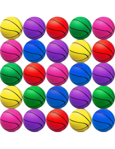 42 Mini Balones de Baloncesto PVC Oleitodh 12,7 cm Coloridos