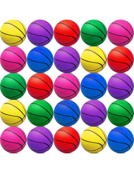 42 Mini Balones de Baloncesto PVC Oleitodh 12,7 cm Coloridos