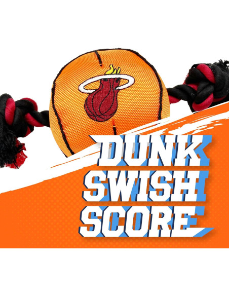 Juguete para mascotas NBA Miami Heat con cuerdas y squeaker