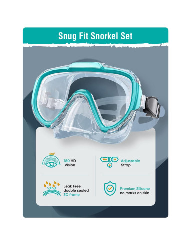 Conjunto de Snorkel Seovediary SS2-TMLV Antivaho Verde
