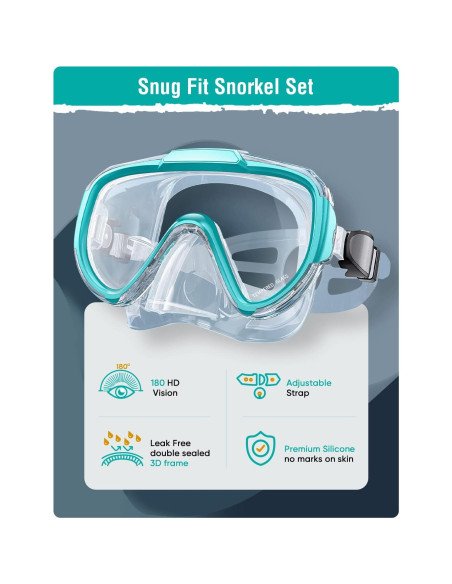 Conjunto de Snorkel Seovediary SS2-TMLV Antivaho Verde