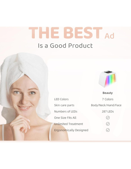 Máscara LED Terapia de Luz Roja 7 en 1 JY-A025 para Piel