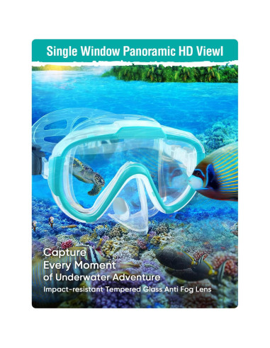 Conjunto de Snorkel Seovediary SS2-TMLV Antivaho Verde