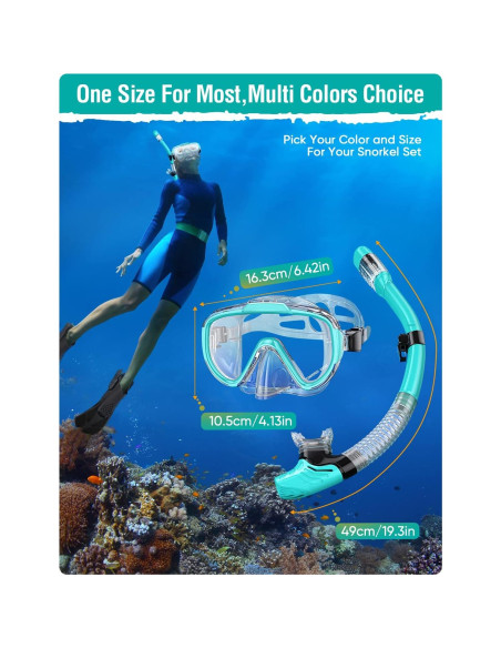 Conjunto de Snorkel Seovediary SS2-TMLV Antivaho Verde