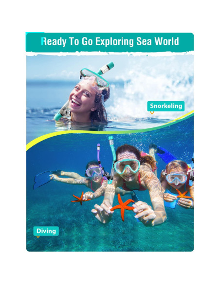 Conjunto de Snorkel Seovediary SS2-TMLV Antivaho Verde