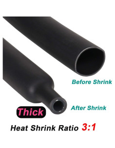 Tubo Termocontraíble YUKSY 1.5" x 1.22m Negro Doble Pared 2