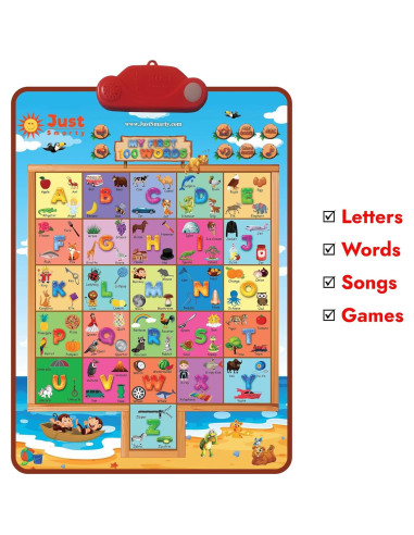 Just Smarty Póster Educativo 100 Palabras para Niños