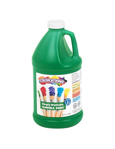 Pintura Tempera Lavable Descuento 1.89 L Verde No Tóxica