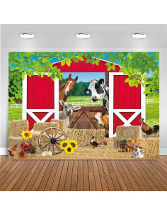 Fondo de Fiesta de Granja Rojo 150x90cm BAIFNEZ 2