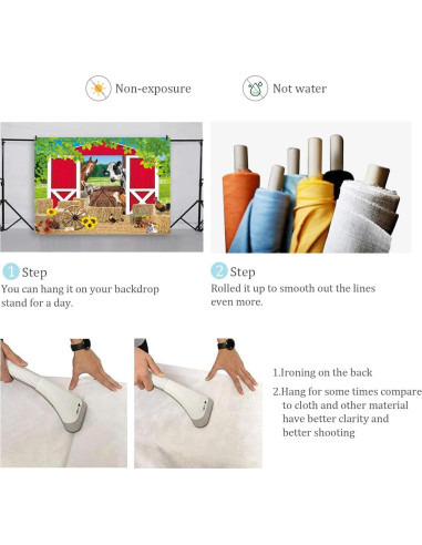 Fondo de Fiesta de Granja Rojo 150x90cm BAIFNEZ