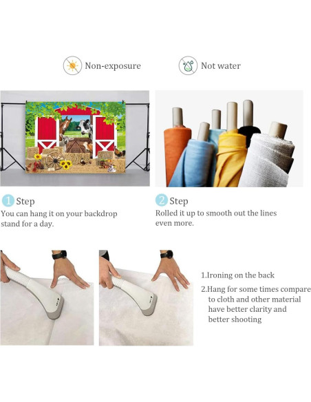 Fondo de Fiesta de Granja Rojo 150x90cm BAIFNEZ