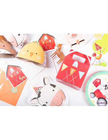 Vasos de Cumpleaños de Granja Amscan - Paquete de 16 - 9 oz