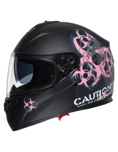 Casco Full Face Jinhua TFF17 Doble Visor Rosa 1.90 kg