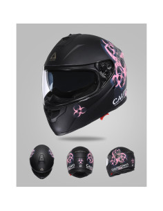 Casco Full Face Jinhua TFF17 Doble Visor Rosa 1.90 kg 2