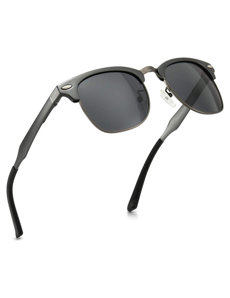 Gafas de sol polarizadas SUNGAIT retro unisex con marco de metal