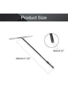 Llave de Vaso T Utoolmart 8mm Acero Cromo Vanadio 2
