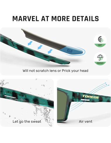 Gafas de sol deportivas TOREGE TR65 polarizadas UV400