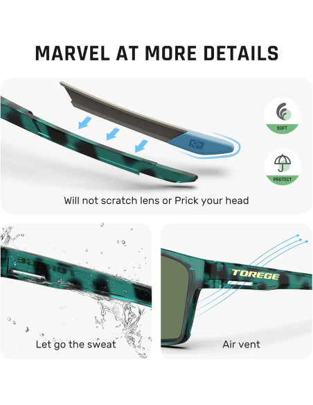 Gafas de sol deportivas TOREGE TR65 polarizadas UV400