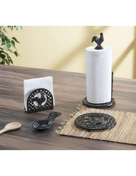 Trivet Cuadrado de Hierro Fundido Home Basics Negro 20.32 cm