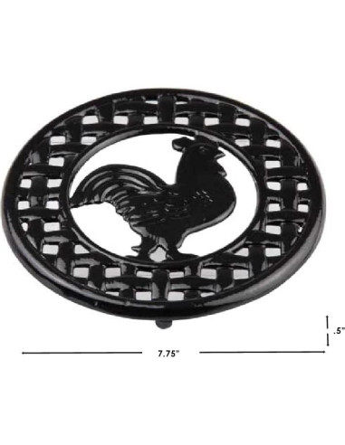Trivet Cuadrado de Hierro Fundido Home Basics Negro 20.32 cm
