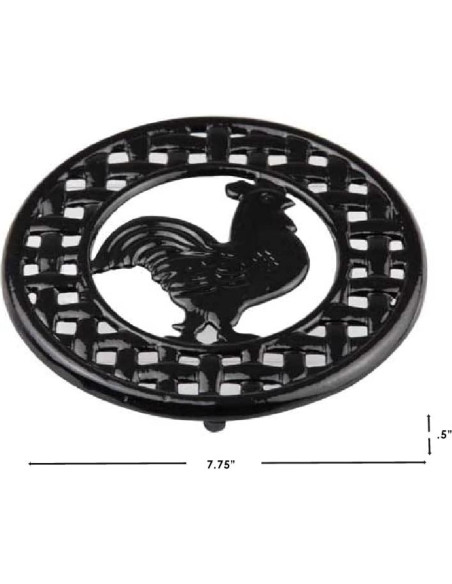 Trivet Cuadrado de Hierro Fundido Home Basics Negro 20.32 cm