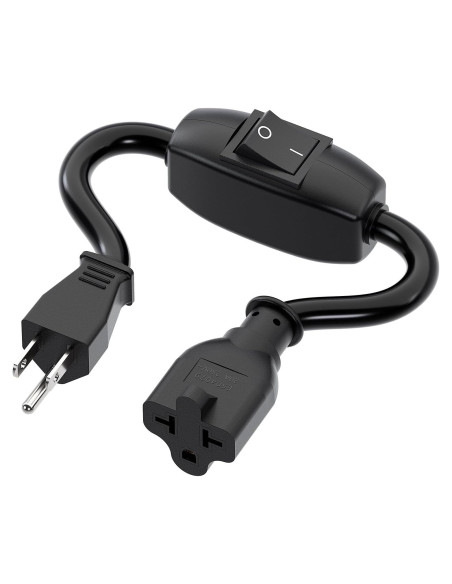 Cable de Extensión 12AWG PluGrand 32CM con Interruptor On/Off