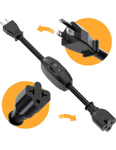 Cable de Extensión 12AWG PluGrand 32CM con Interruptor On/Off 2