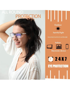 Clip en Gafas FONHCOO Anti Luz Azul para Prescripción 2